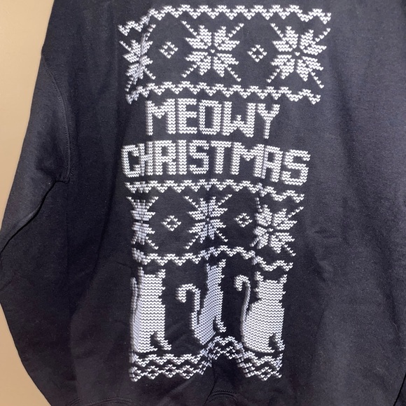 Black 'Meowy Christmas' Sweater Womens Medium - Picture 2 of 4